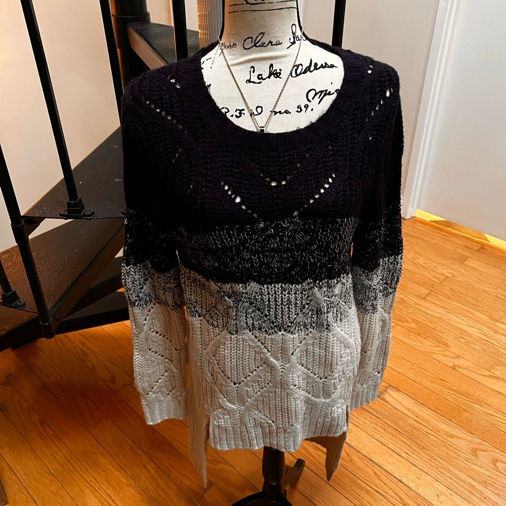 Wishlist Black and Gray Knit Sweater